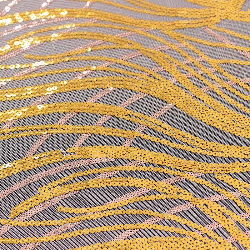 12x108 in Mesh Wavy Embroidered Sequins TABLE RUNNER Party Events Decorations - Picture 57 of 80