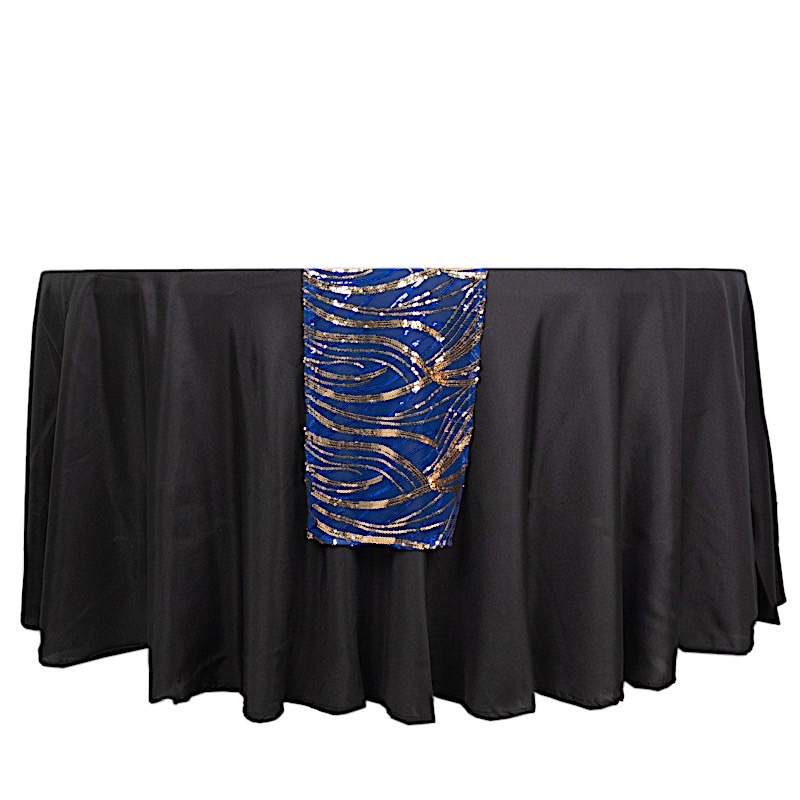 12x108 in Mesh Wavy Embroidered Sequins TABLE RUNNER Party Events Decorations - Picture 59 of 80