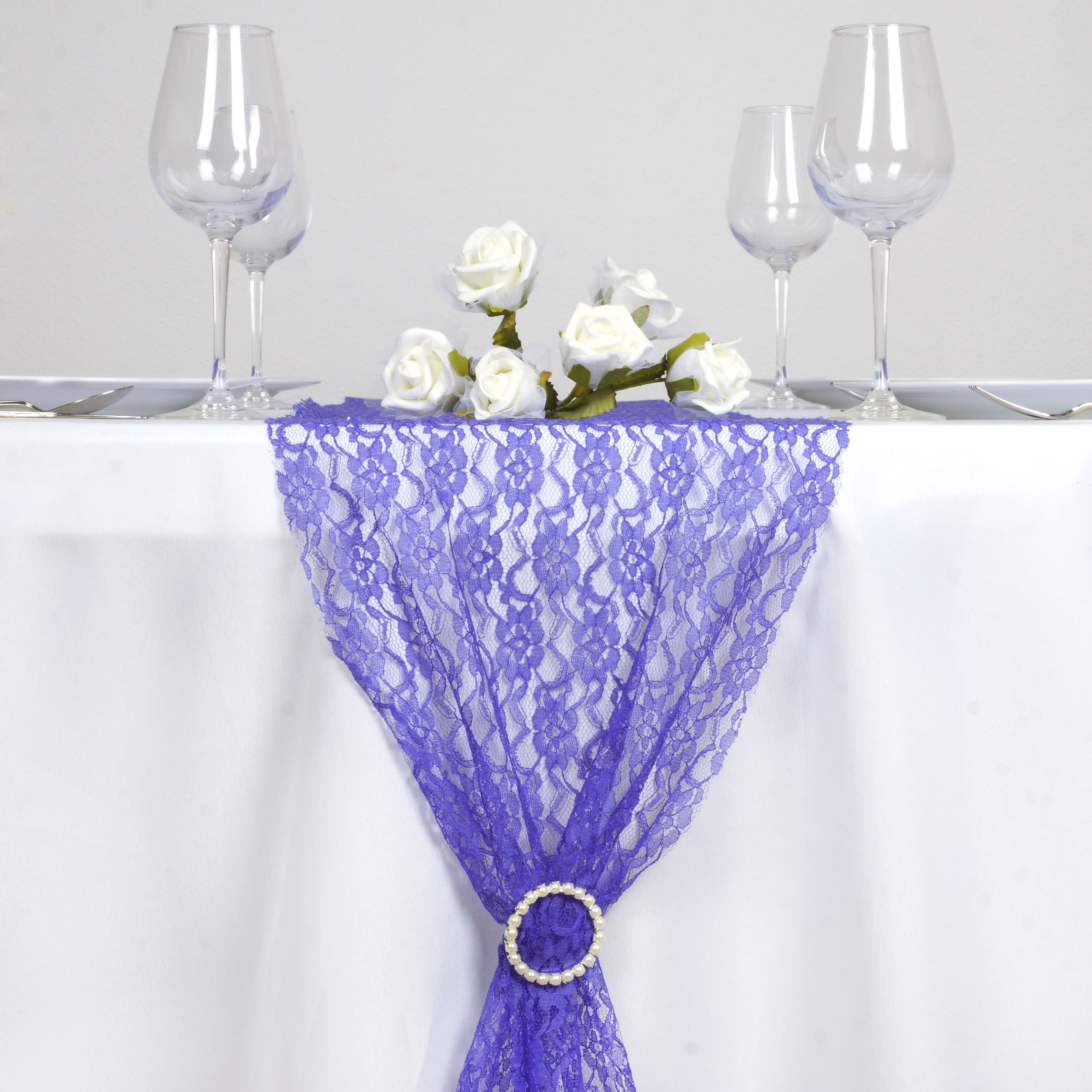 24 pcs TABLE RUNNERS 12" x 108" Floral Lace Wedding Party Catering Linens - Picture 10 of 31