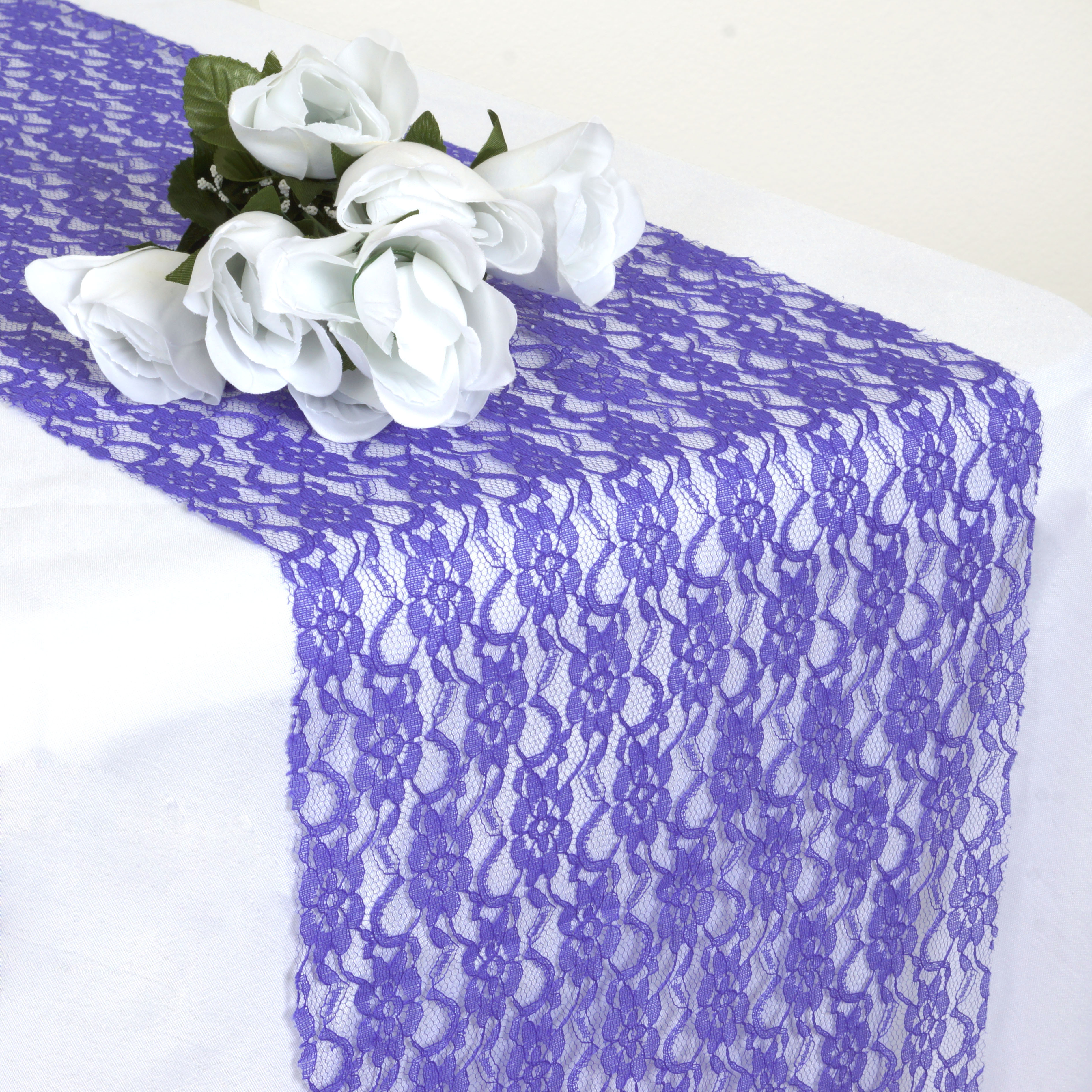 24 pcs TABLE RUNNERS 12" x 108" Floral Lace Wedding Party Catering Linens - Picture 11 of 31