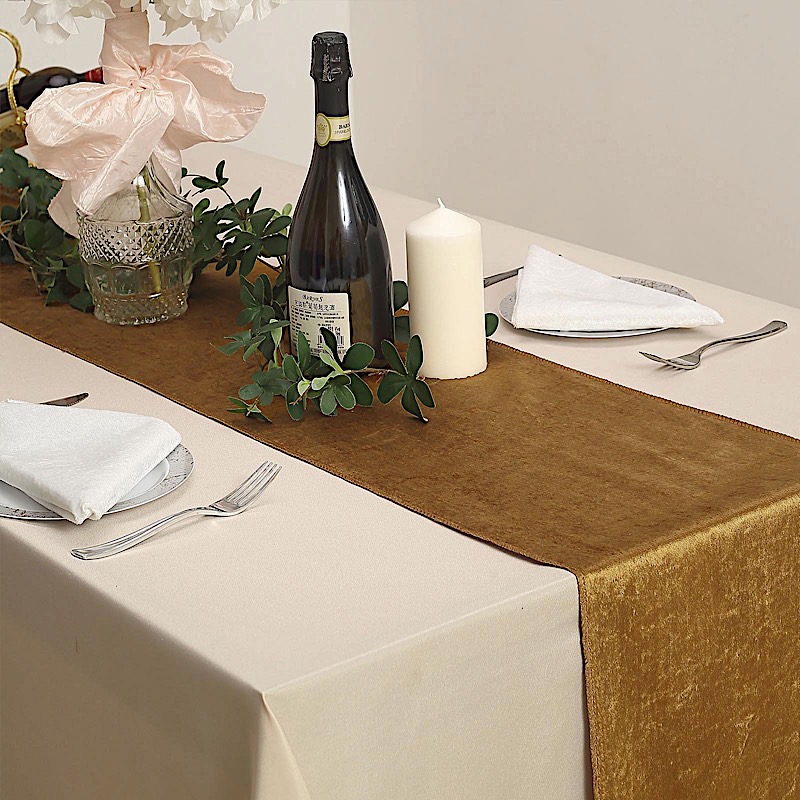 5 12x107" Premium Velvet Table Runners Wedding Linens Decorations Catering - Picture 43 of 101