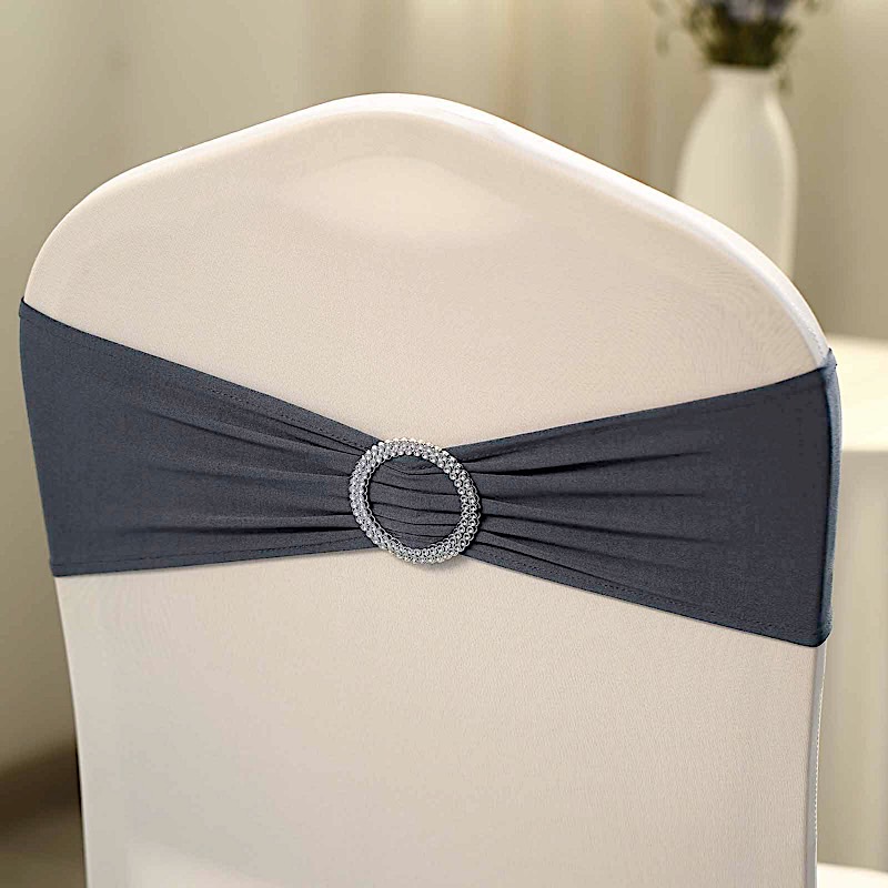 20 Spandex CHAIR SASHES with Silver Round Buckles Wedding Party Decorations SALE - Picture 38 of 188