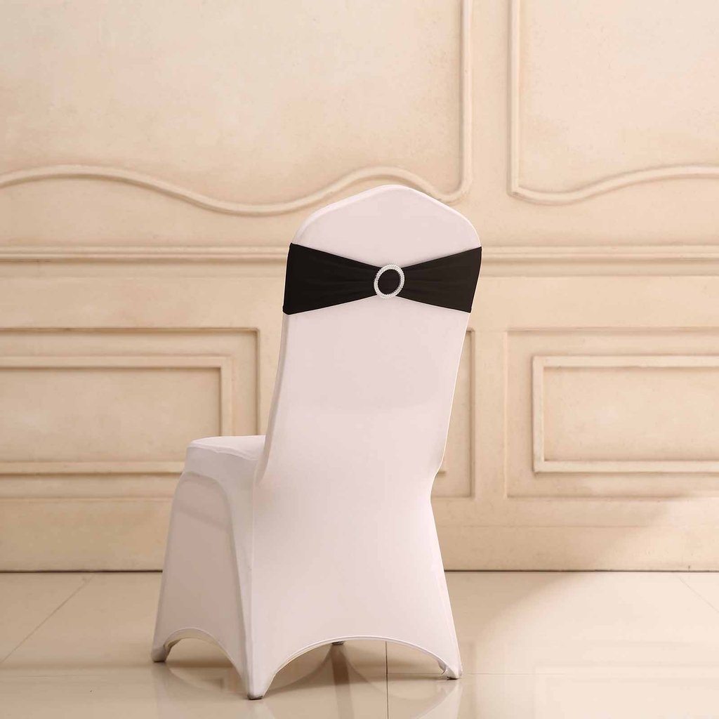 20 Spandex CHAIR SASHES with Silver Round Buckles Wedding Party Decorations SALE - Picture 10 of 188