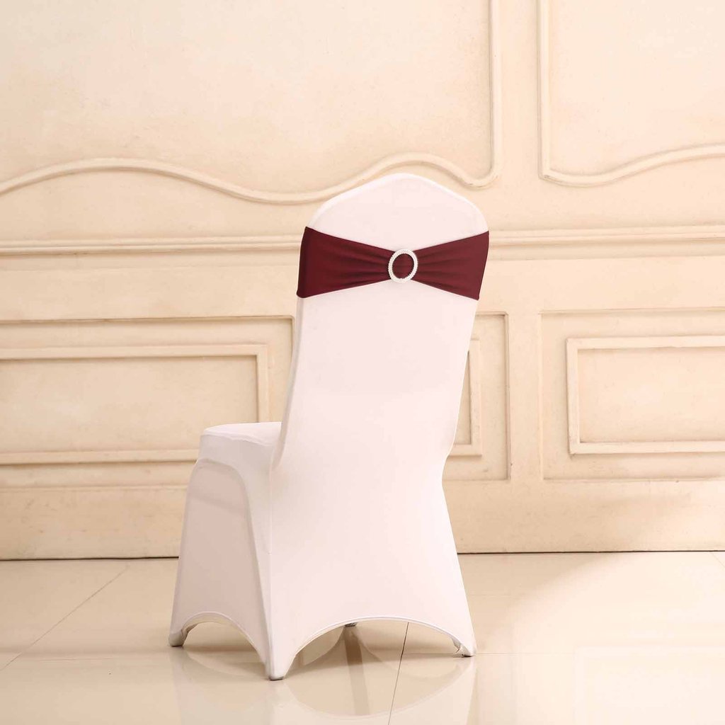 20 Spandex CHAIR SASHES with Silver Round Buckles Wedding Party Decorations SALE - Picture 25 of 188