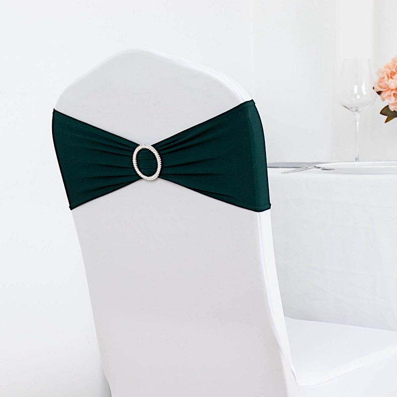 20 Spandex CHAIR SASHES with Silver Round Buckles Wedding Party Decorations SALE - Picture 78 of 188