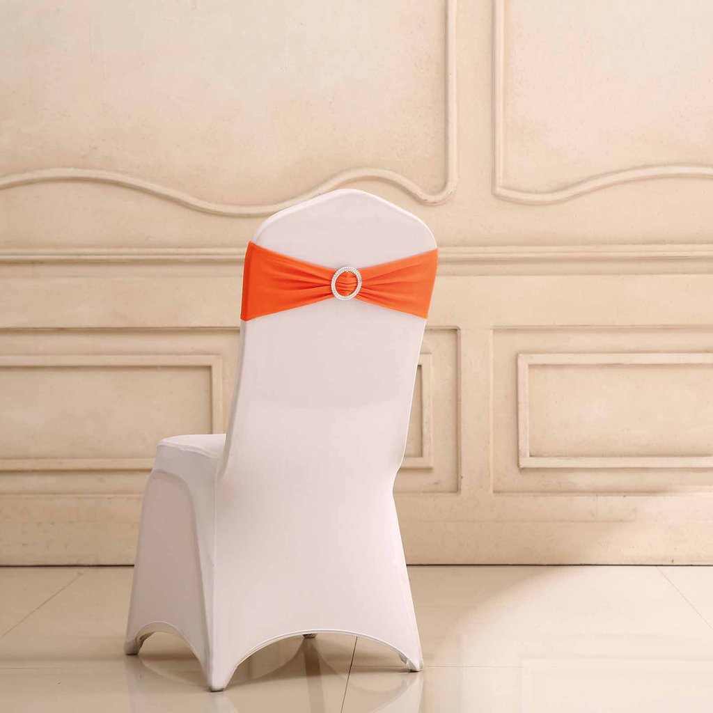 20 Spandex CHAIR SASHES with Silver Round Buckles Wedding Party Decorations SALE - Picture 110 of 188