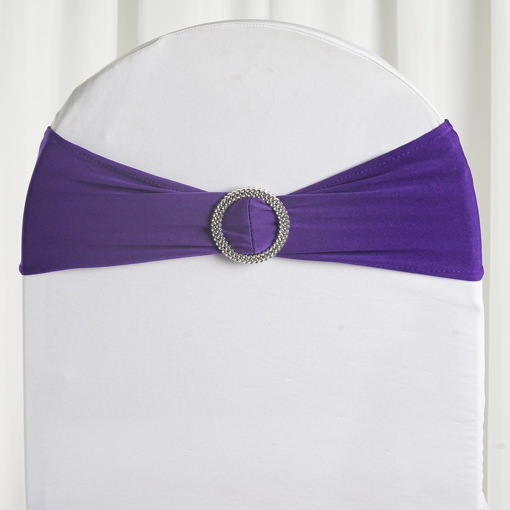 20 Spandex CHAIR SASHES with Silver Round Buckles Wedding Party Decorations SALE - Picture 127 of 188