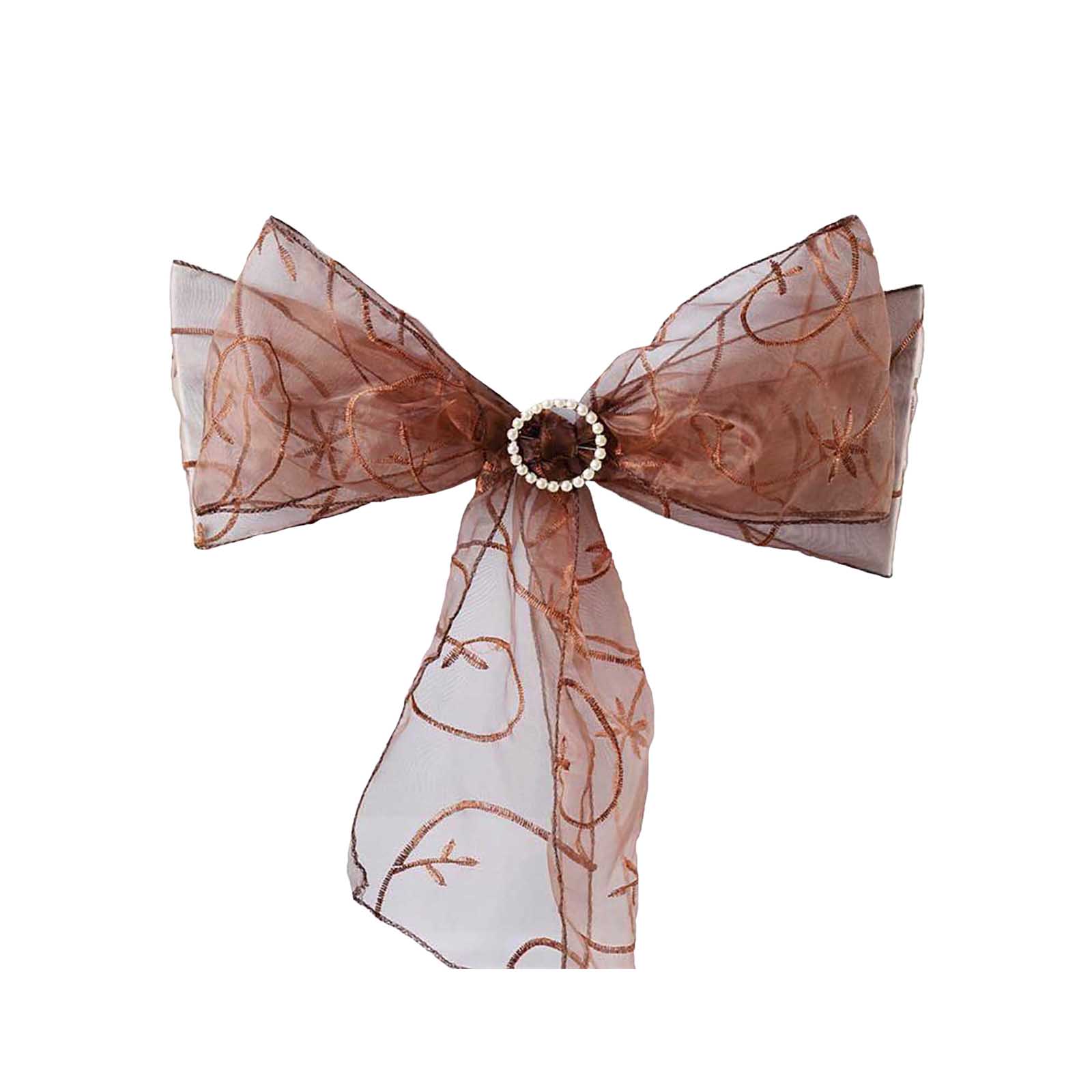 50 Embroidered Organza CHAIR SASHES Ties Bows Wedding Party Decorations SALE
