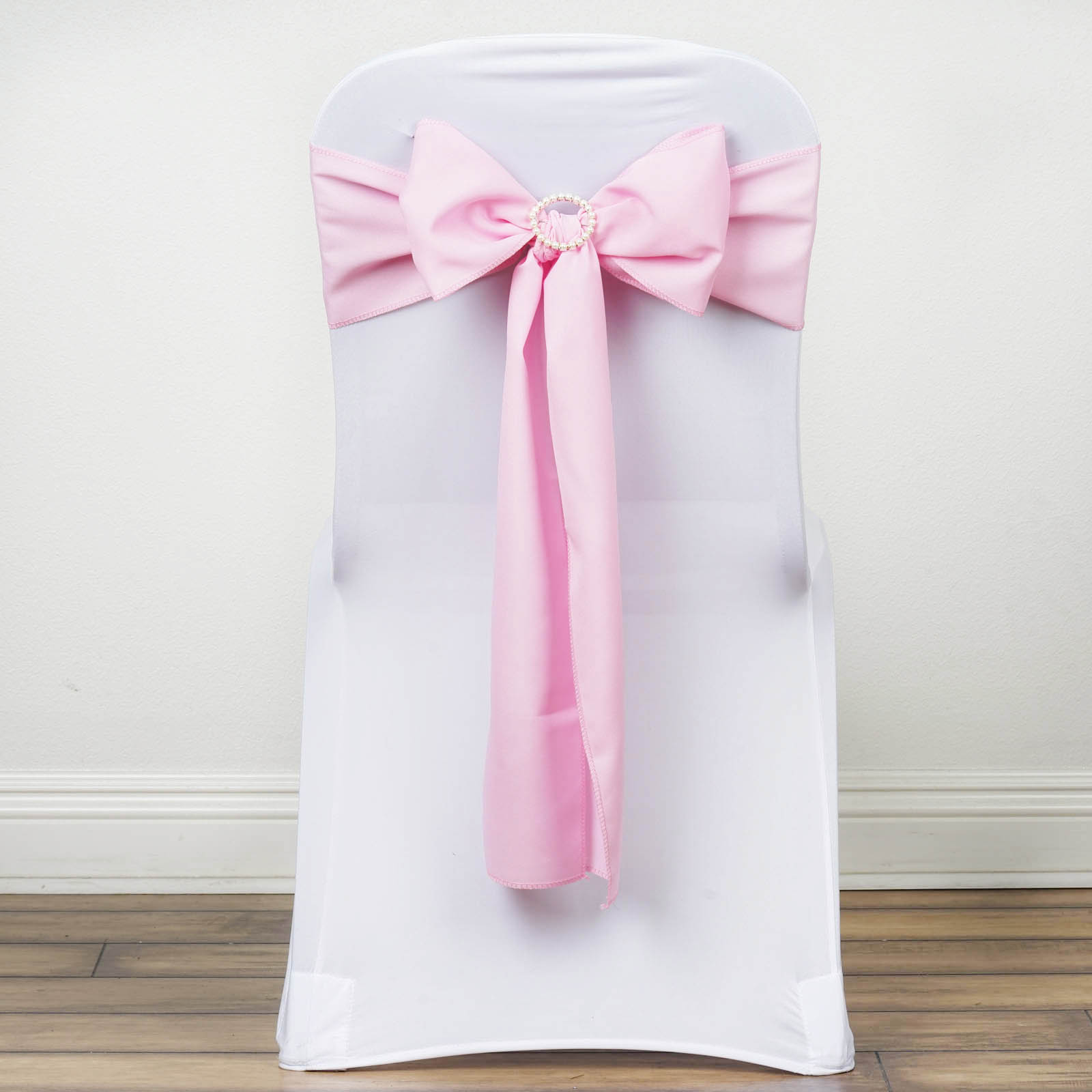 10 rosa Polyester STUHL SCHÄRPEN Krawatten Schleifen Hochzeit Party Zeremonie Dekorationen ABVERKAUF - Bild 1 von 6