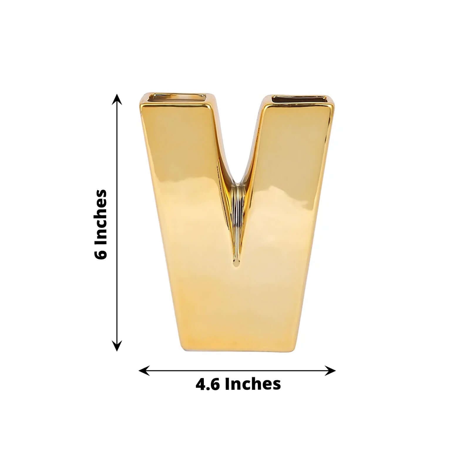 GOLD 6" Keramik V Symbol Blume VASE Tisch Herzstück Party Veranstaltungen Dekorationen - Bild 5 von 8