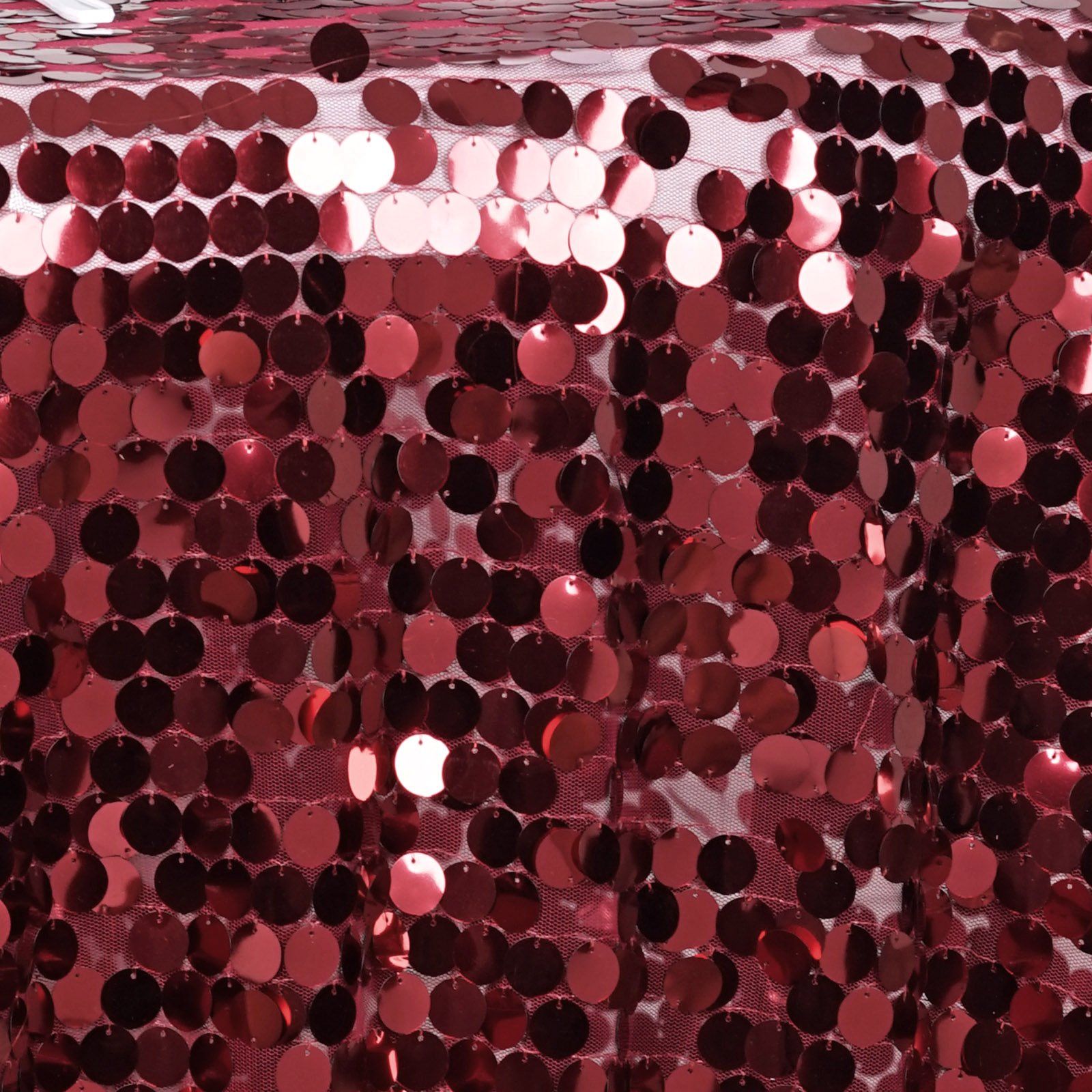 BURGUNDY ROUND 120/" Large Payette Sequin TABLECLOTH Wedding Catering Dinner