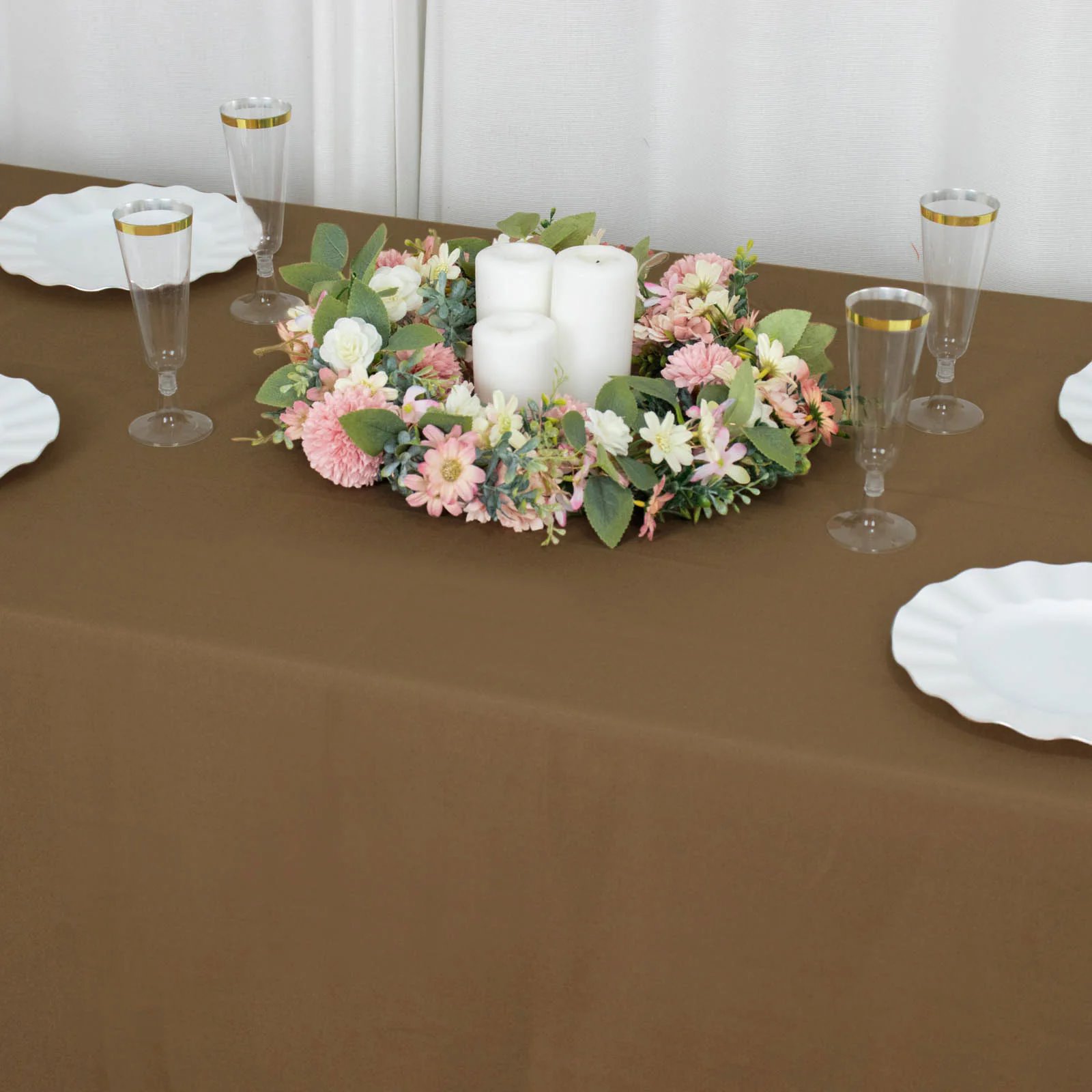 90x156-Inch RECTANGULAR Polyester Tablecloths Reception Catering Wedding Party - Picture 191 of 231