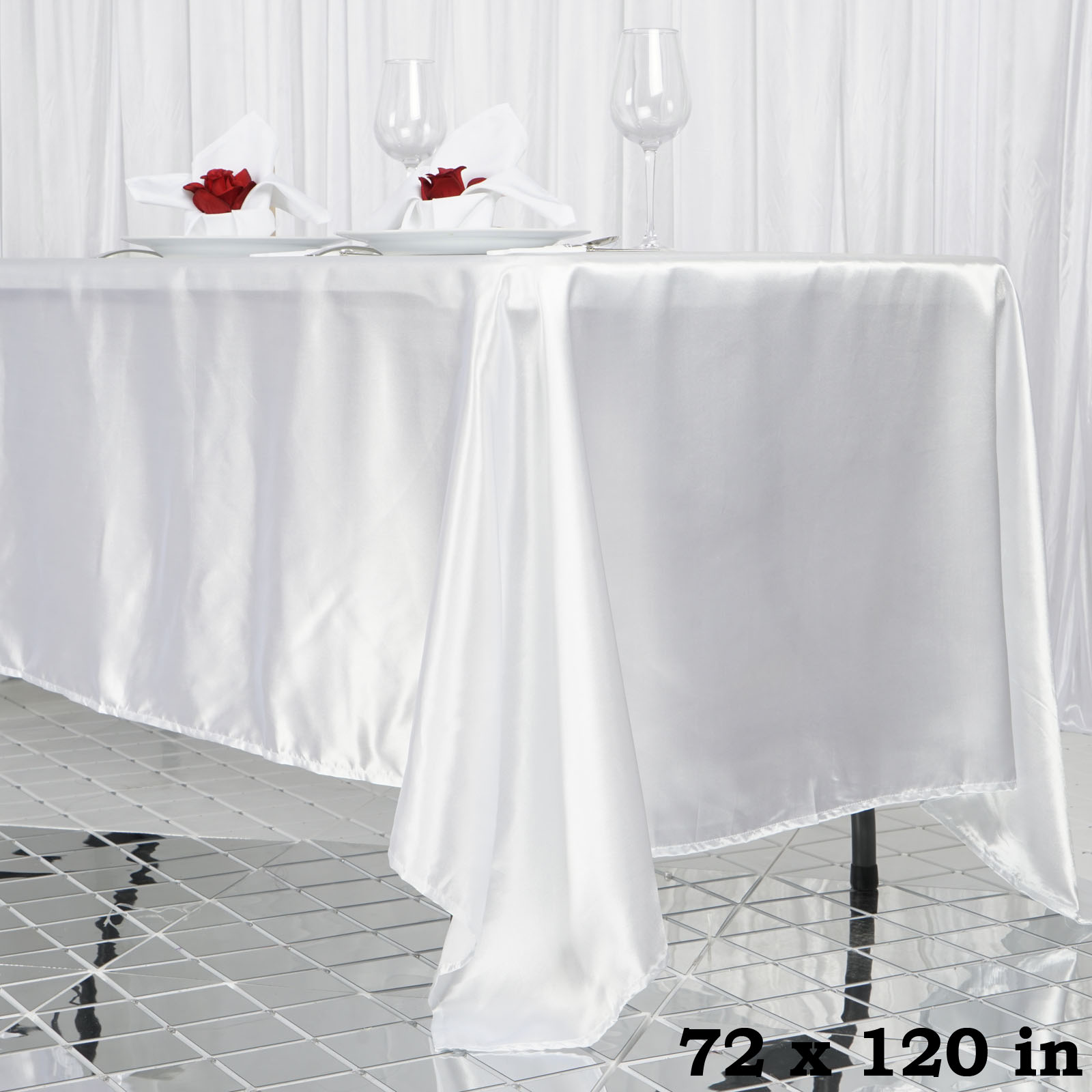 10 pcs 72x120" RECTANGLE Satin TABLECLOTHS Wedding Party Reception Linens SALE - Picture 16 of 16