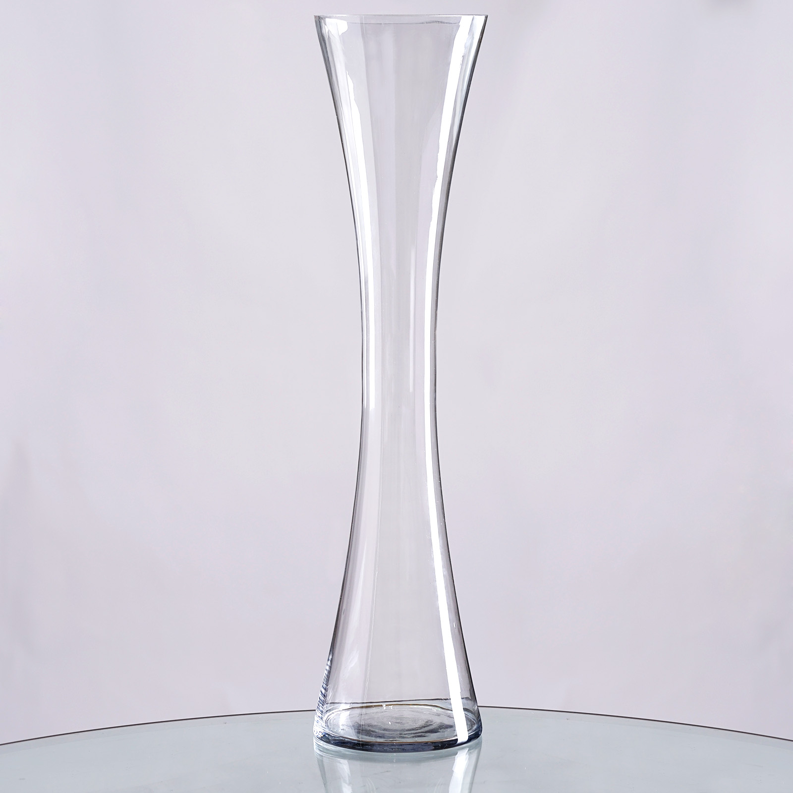 Large Clear Hourglass Shaped Vase Home Décor Vases