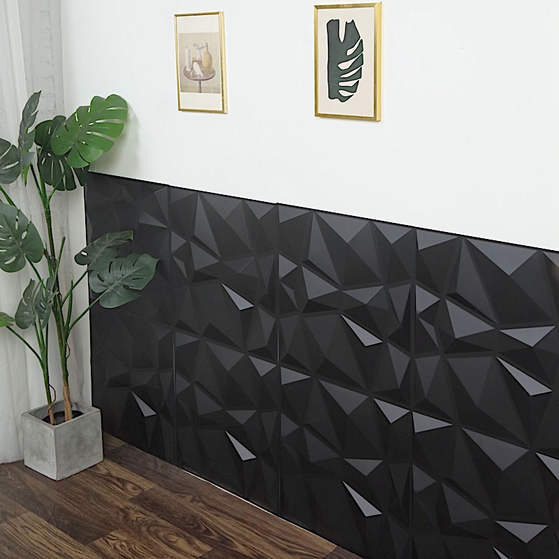 12 Square 20" x 20" Matte PVC Stick On Wall Panels 3D Diamond Design Party Event - Picture 7 of 18