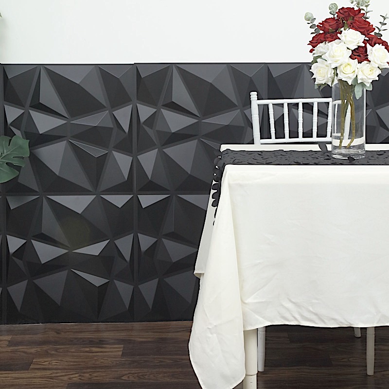 12 Square 20" x 20" Matte PVC Stick On Wall Panels 3D Diamond Design Party Event - Picture 9 of 18
