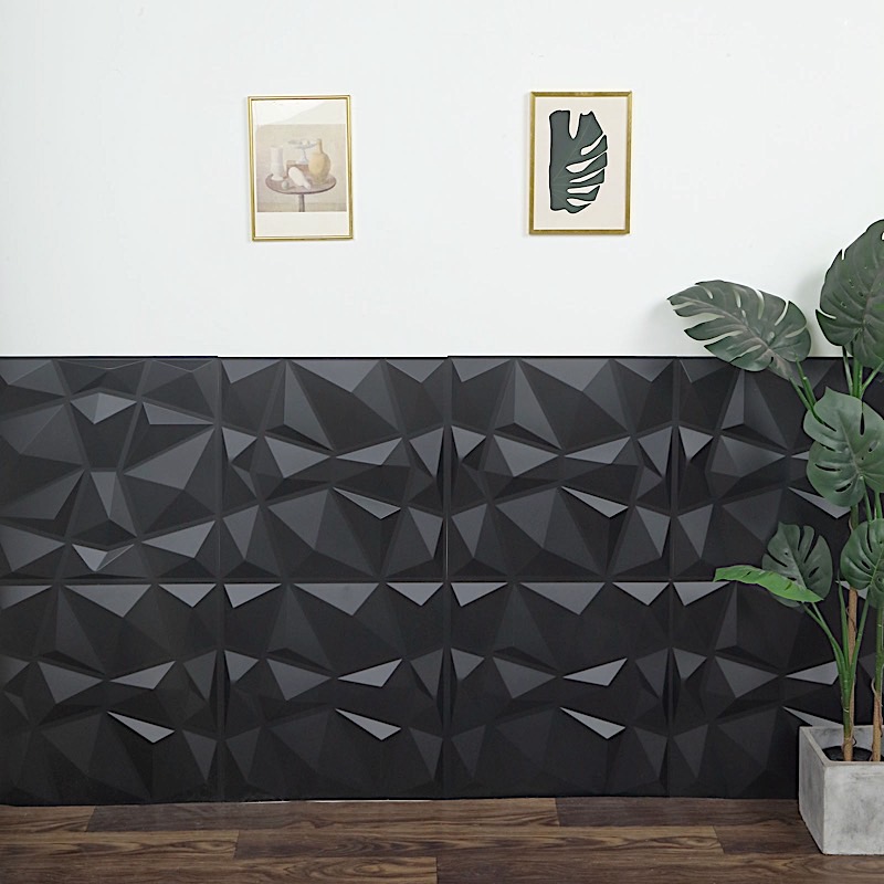 12 Square 20" x 20" Matte PVC Stick On Wall Panels 3D Diamond Design Party Event - Picture 10 of 18