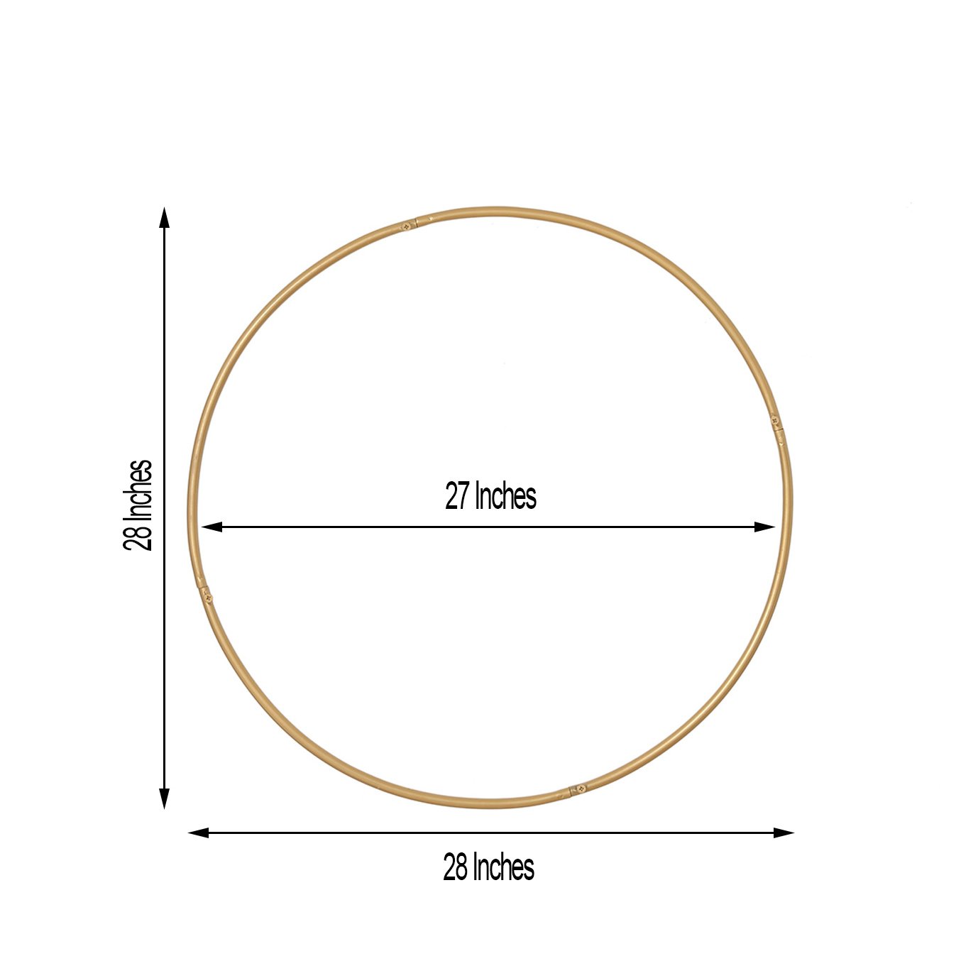 28-Inch wide Gold Metal Round Hoop Hanging Wreath Ring Wedding Party Decorations - Picture 6 of 10