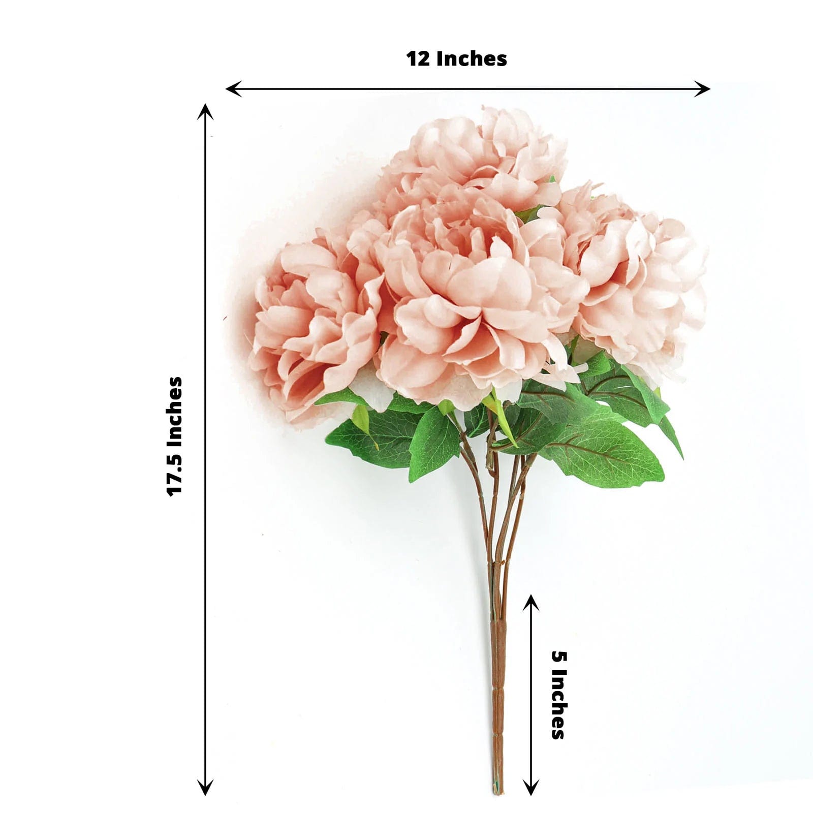DUSTY ROSE 2 Bushes 17" Silk ARTIFICIAL PEONY FLOWERS Bouquets Wedding Party detailed image 2