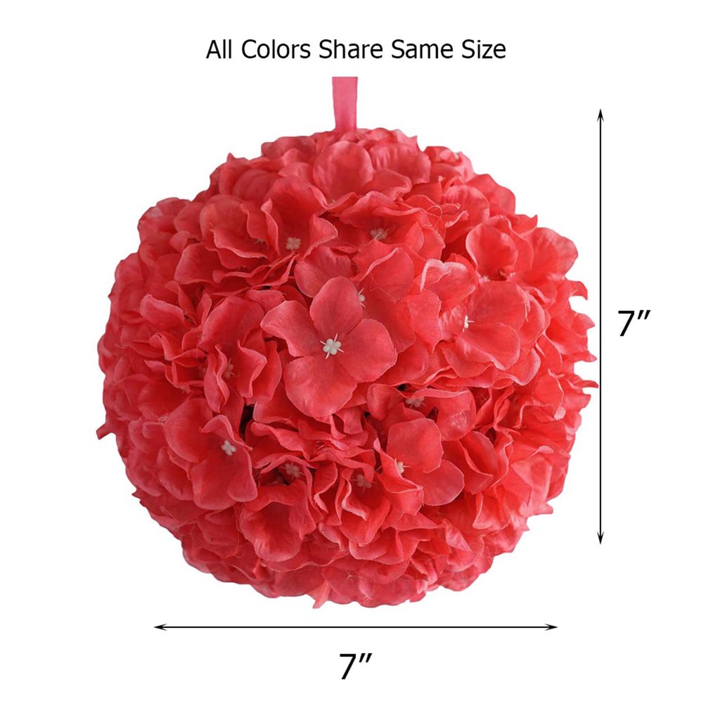 4 pcs 7" Artificial Hydrangea Kissing Flower Ball Wedding Decorations Bouquets - Picture 16 of 31