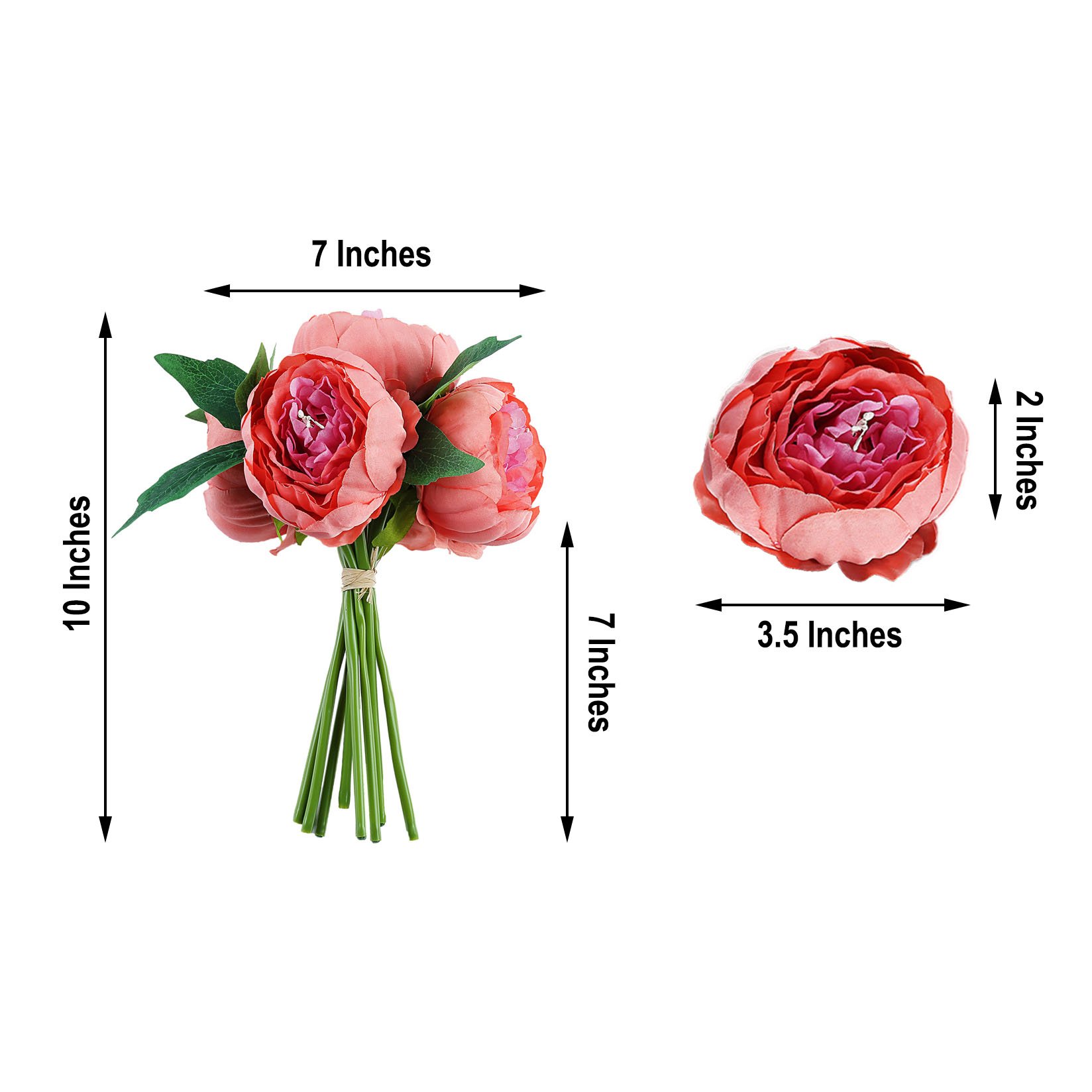 10" Silk Artificial Peony Flowers Wedding Centerpieces Arrangements Bouquets - Picture 27 of 60