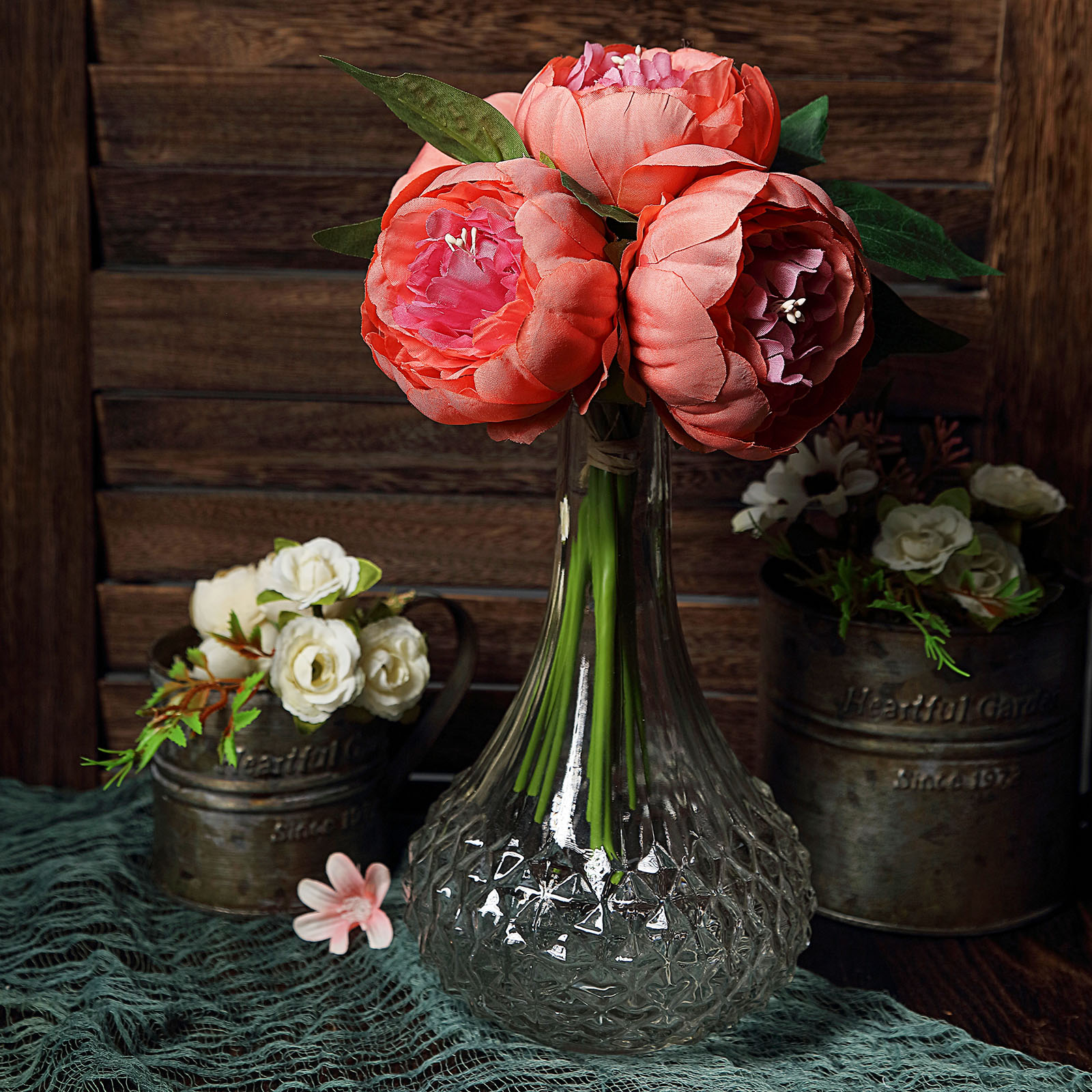 10" Silk Artificial Peony Flowers Wedding Centerpieces Arrangements Bouquets - Picture 31 of 60