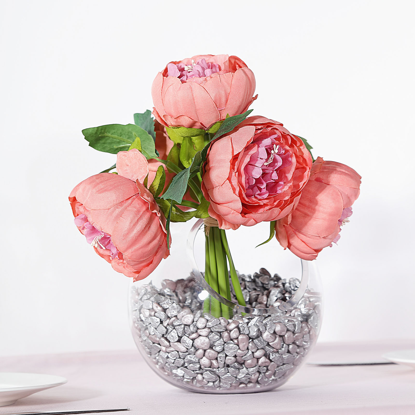 10" Silk Artificial Peony Flowers Wedding Centerpieces Arrangements Bouquets - Picture 28 of 60