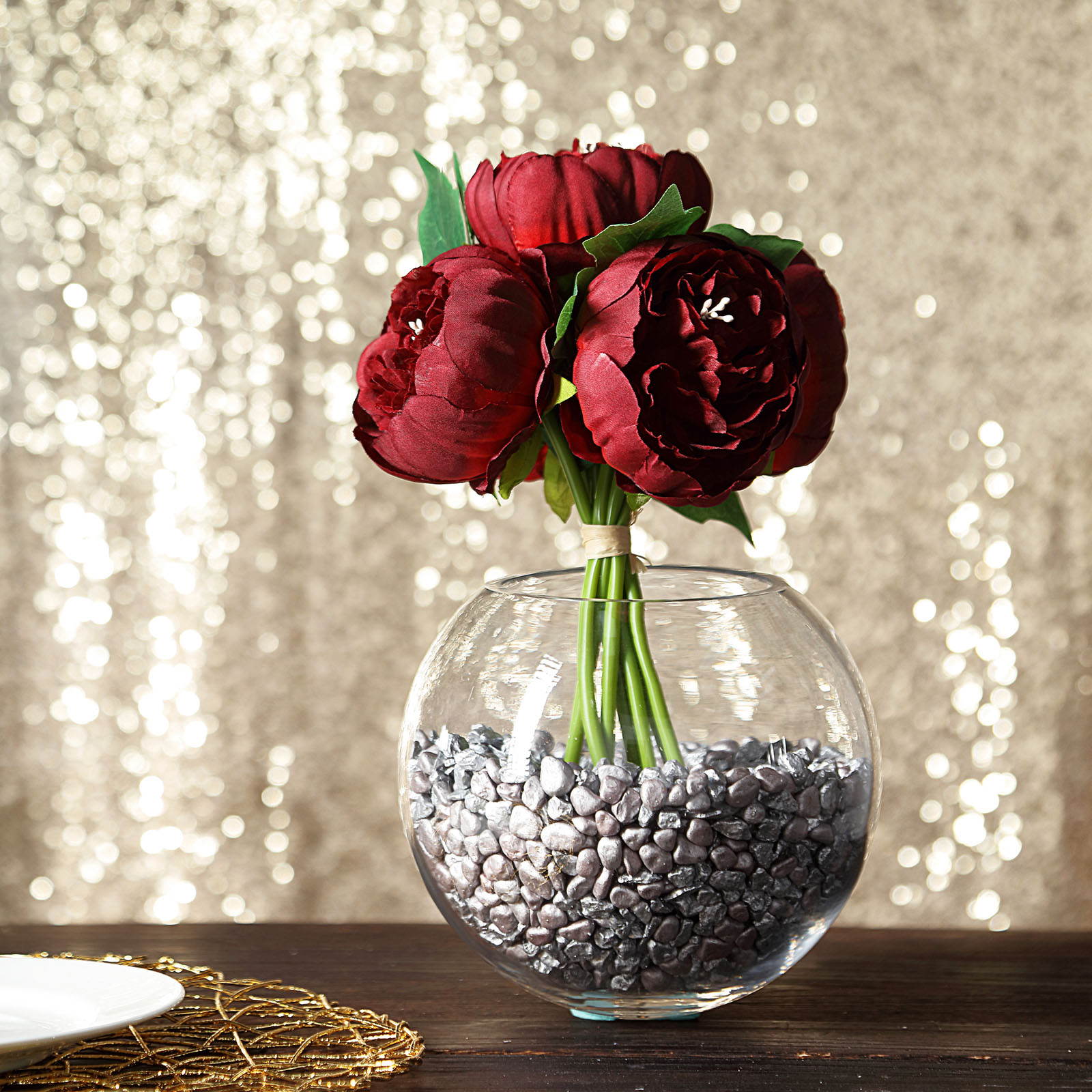 10" Silk Artificial Peony Flowers Wedding Centerpieces Arrangements Bouquets - Picture 16 of 60