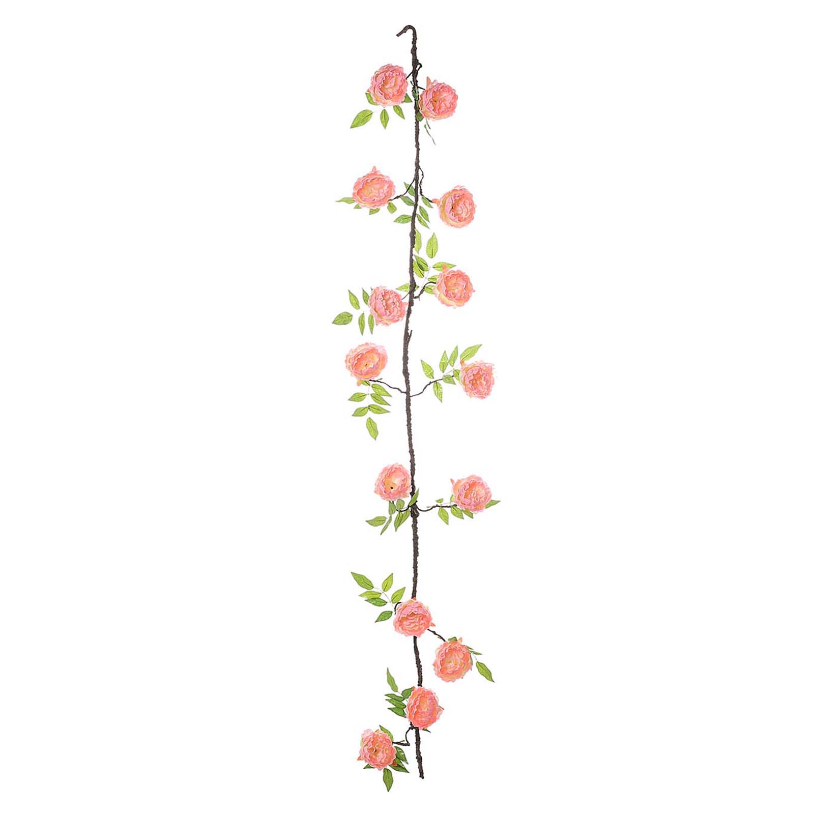 6 ft long Silk Peony Flowers Garland Leaves Bendable Wire Vines Party Home Sale
