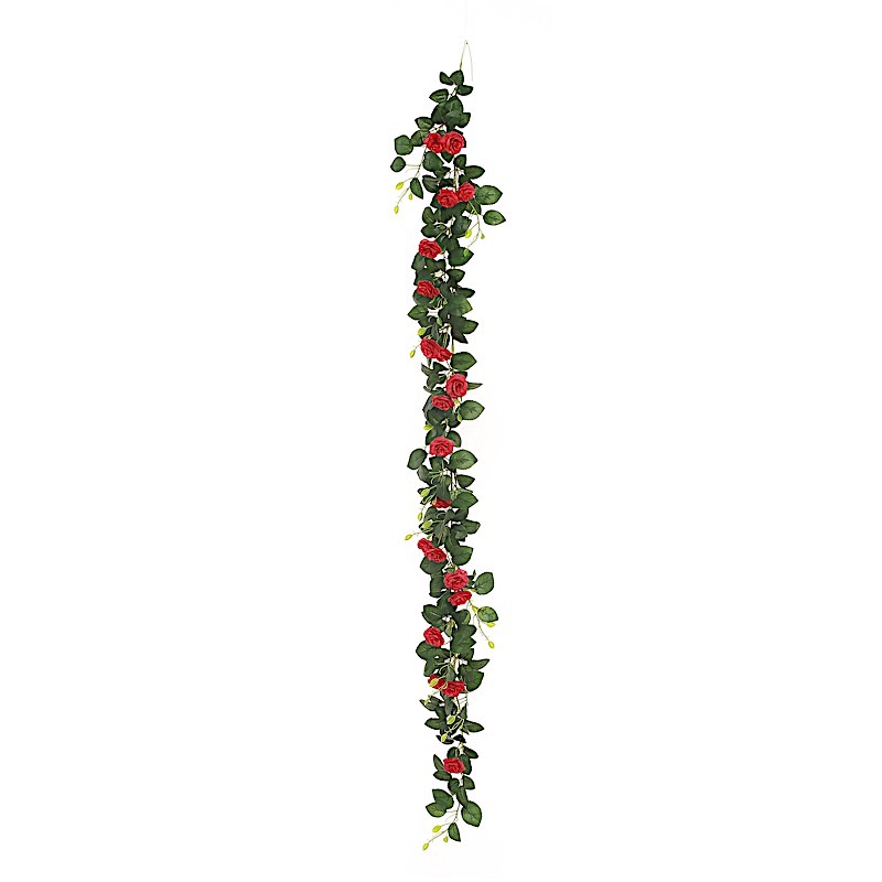 6 ft long 20 Silk Rose Flowers Garland with Leaves and Bendable Wire Vines Sale - Picture 9 of 44