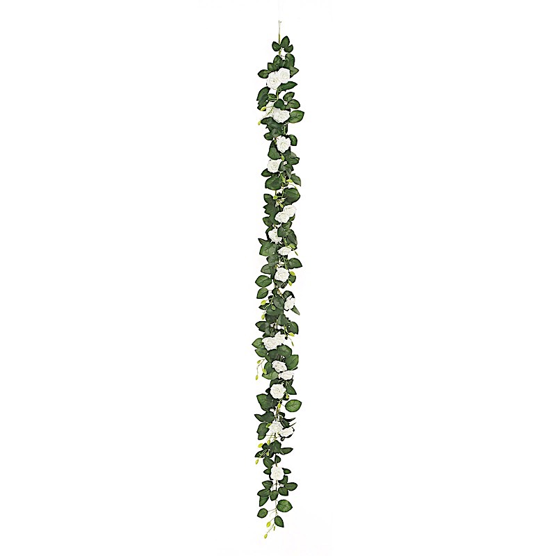 6 ft long 20 Silk Rose Flowers Garland with Leaves and Bendable Wire Vines Sale - Picture 15 of 44