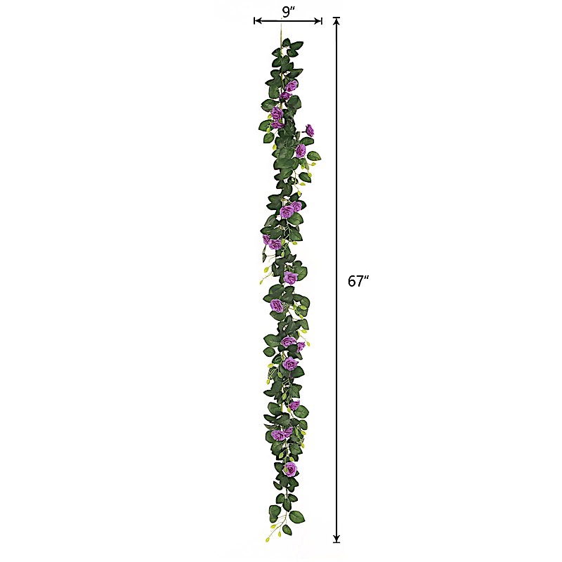 6 ft long 20 Silk Rose Flowers Garland with Leaves and Bendable Wire Vines Sale - Picture 23 of 44