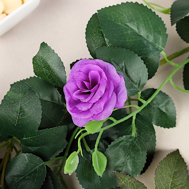 6 ft long 20 Silk Rose Flowers Garland with Leaves and Bendable Wire Vines Sale - Picture 24 of 44