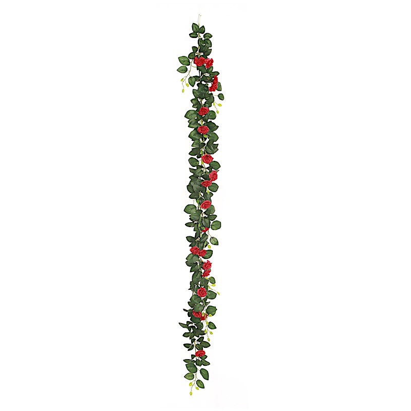6 ft long 20 Silk Rose Flowers Garland with Leaves and Bendable Wire Vines Sale - Picture 27 of 44