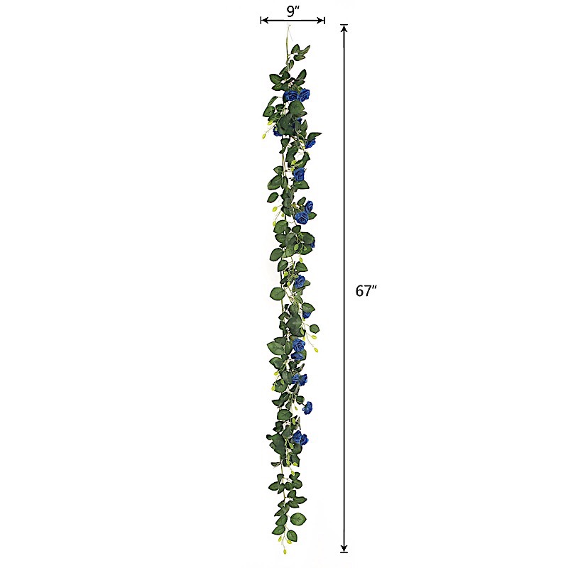 6 ft long 20 Silk Rose Flowers Garland with Leaves and Bendable Wire Vines Sale - Picture 35 of 44