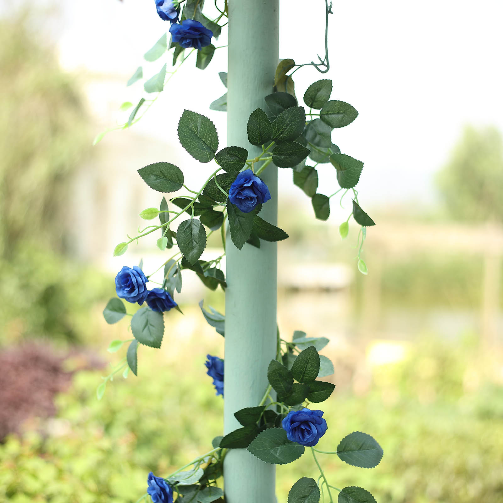 6 ft long 20 Silk Rose Flowers Garland with Leaves and Bendable Wire Vines Sale - Picture 36 of 44