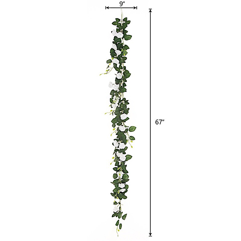 6 ft long 20 Silk Rose Flowers Garland with Leaves and Bendable Wire Vines Sale - Picture 41 of 44