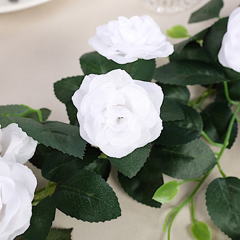 6 ft long 20 Silk Rose Flowers Garland with Leaves and Bendable Wire Vines Sale - Picture 42 of 44