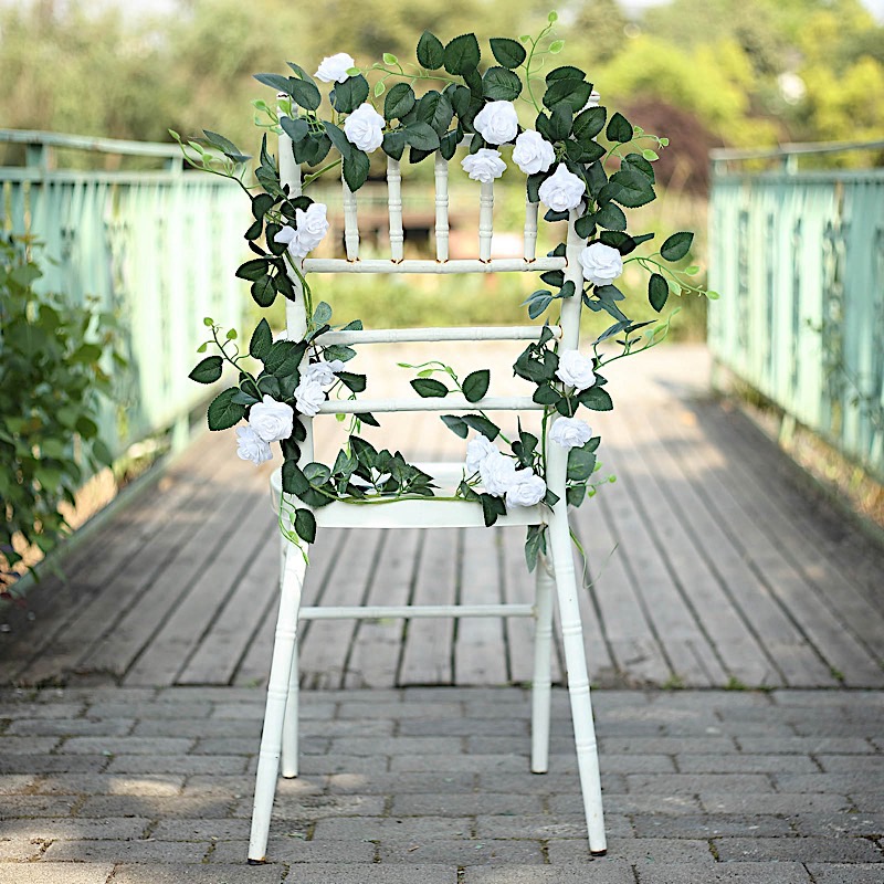 6 ft long 20 Silk Rose Flowers Garland with Leaves and Bendable Wire Vines Sale - Picture 43 of 44