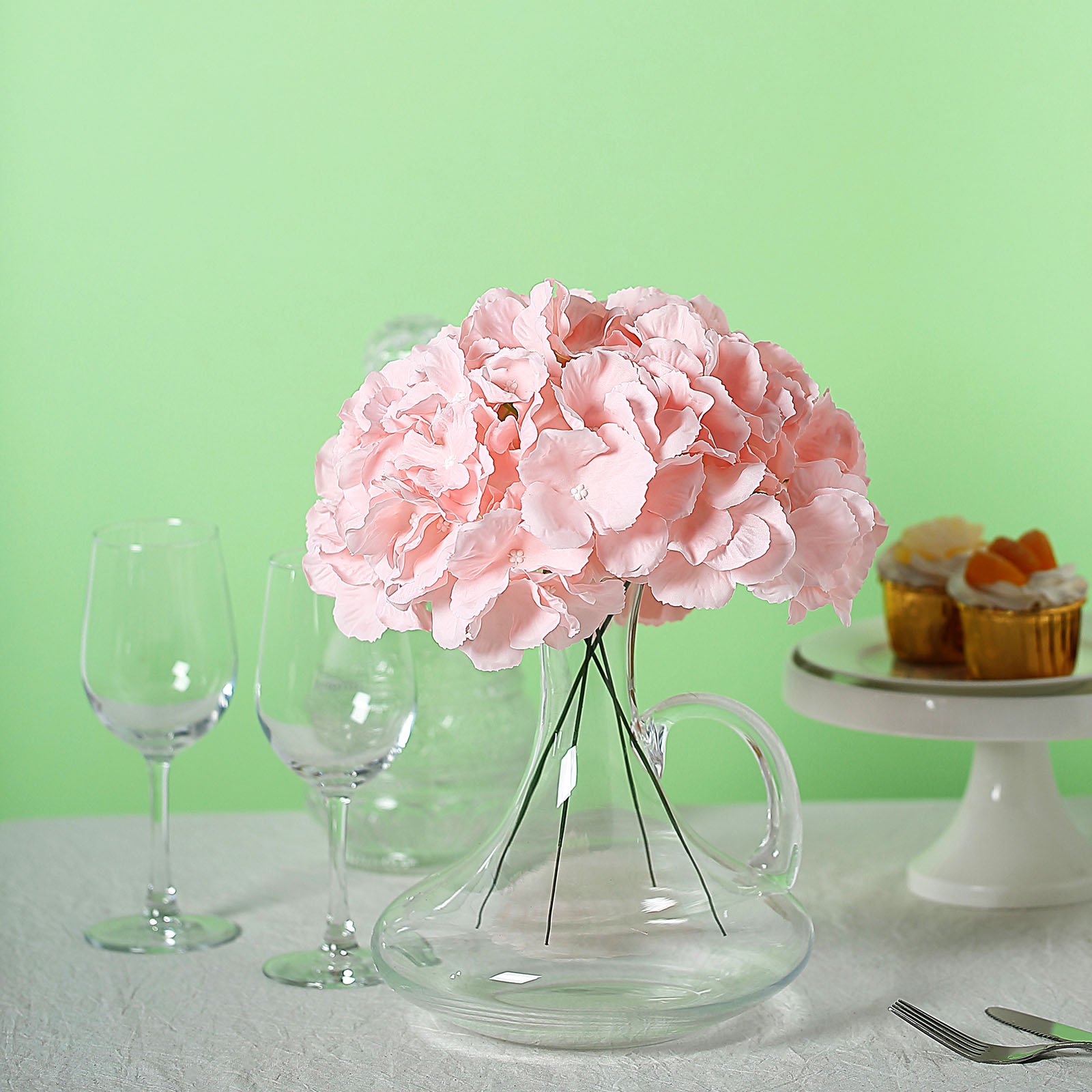 10 Silk Hydrangea Flowers Heads with Stems Wedding Party Events Centerpieces - Picture 7 of 44