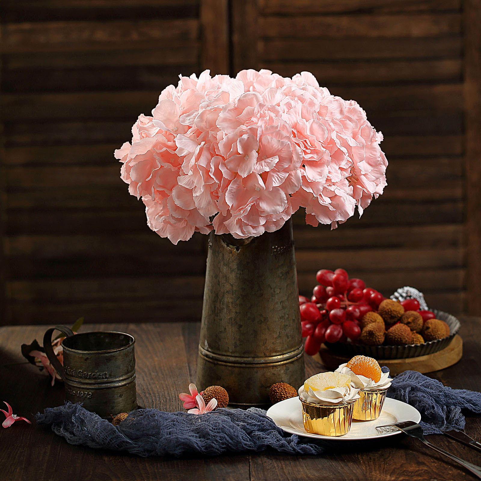 10 Silk Hydrangea Flowers Heads with Stems Wedding Party Events Centerpieces - Picture 9 of 44