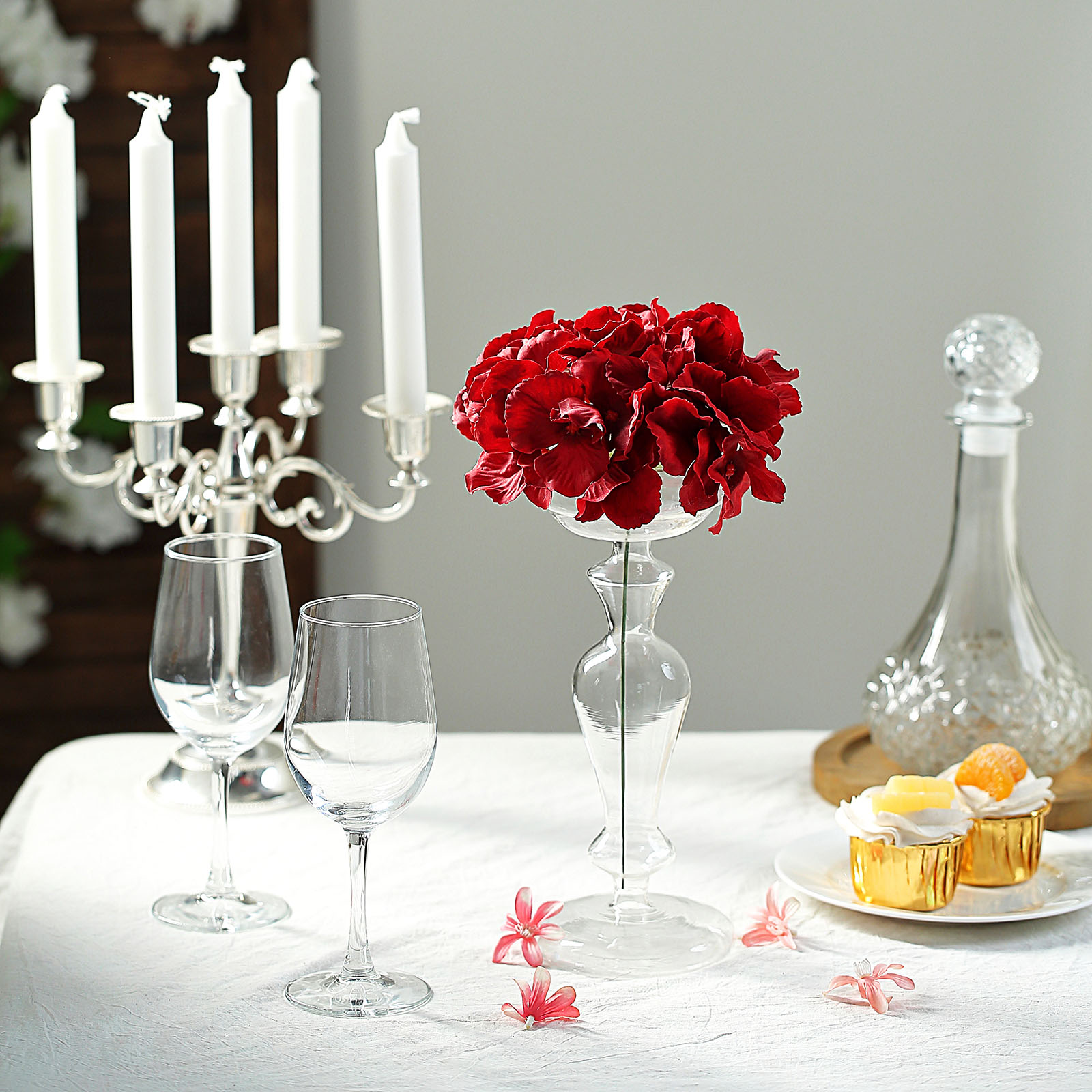 10 Silk Hydrangea Flowers Heads with Stems Wedding Party Events Centerpieces - Picture 31 of 44