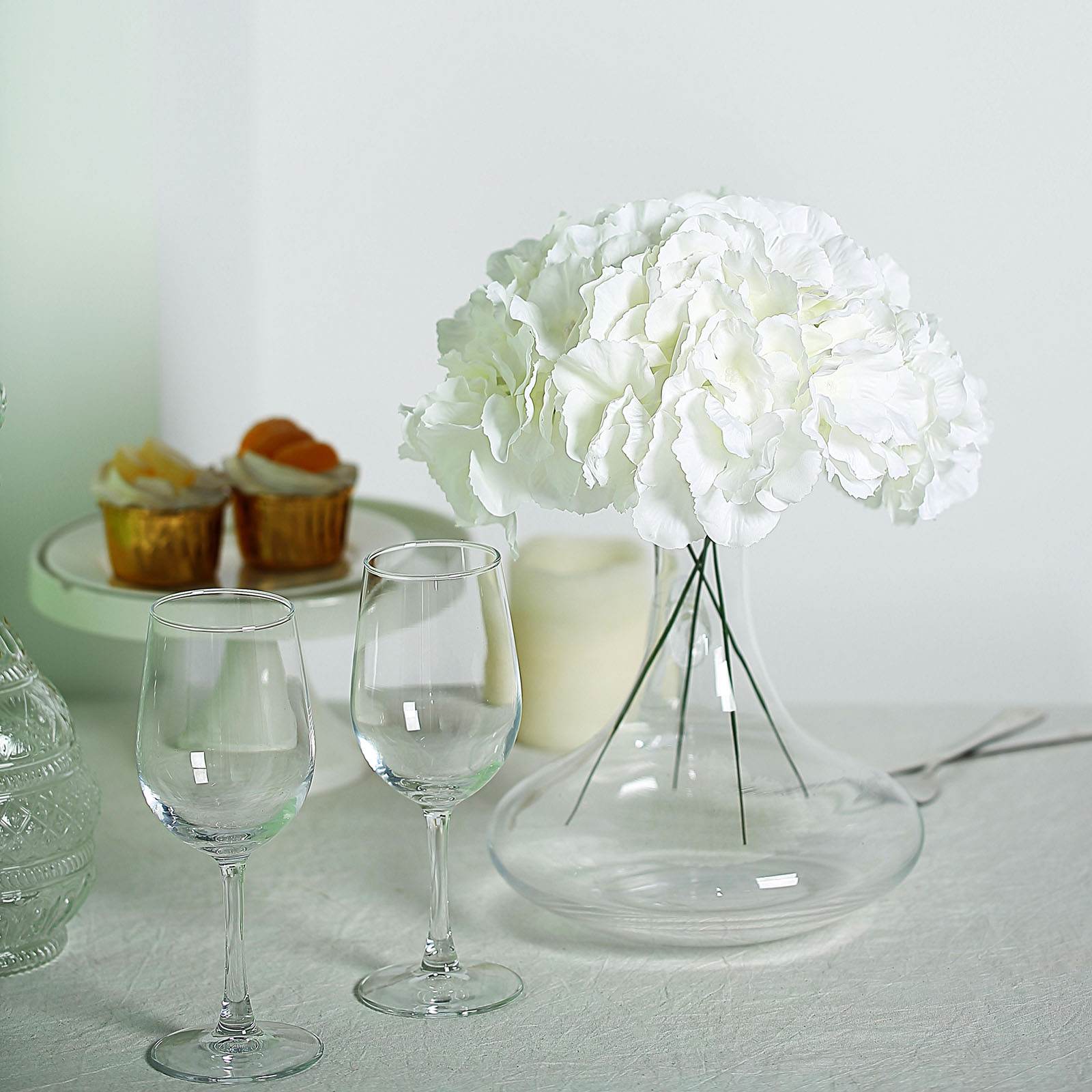 10 Silk Hydrangea Flowers Heads with Stems Wedding Party Events Centerpieces - Picture 13 of 44