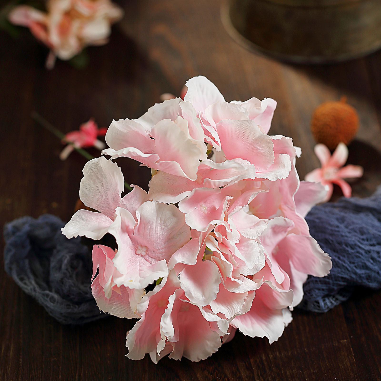10 Silk Hydrangea Flowers Heads with Stems Wedding Party Events Centerpieces - Picture 18 of 44