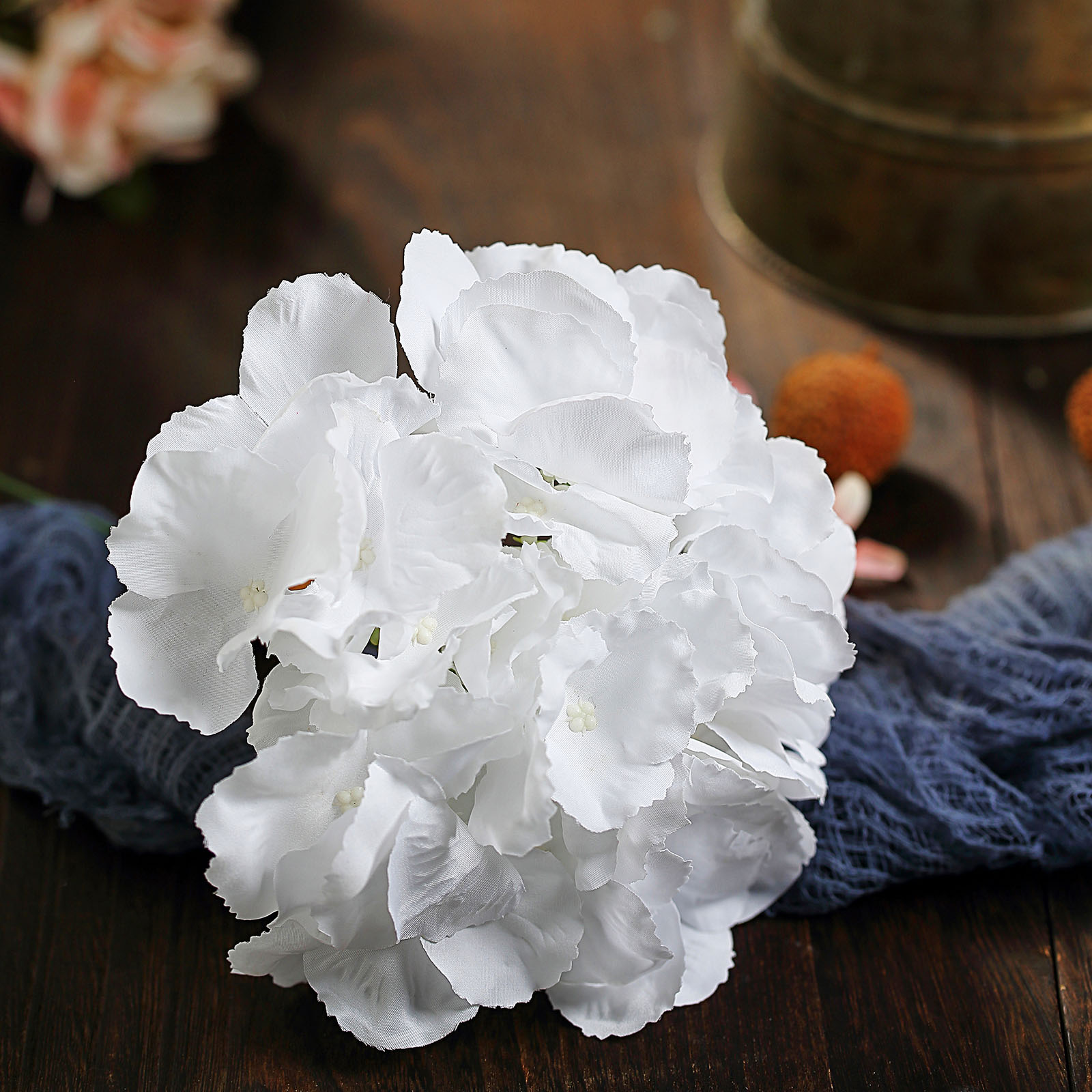 10 Silk Hydrangea Flowers Heads with Stems Wedding Party Events Centerpieces - Picture 24 of 44