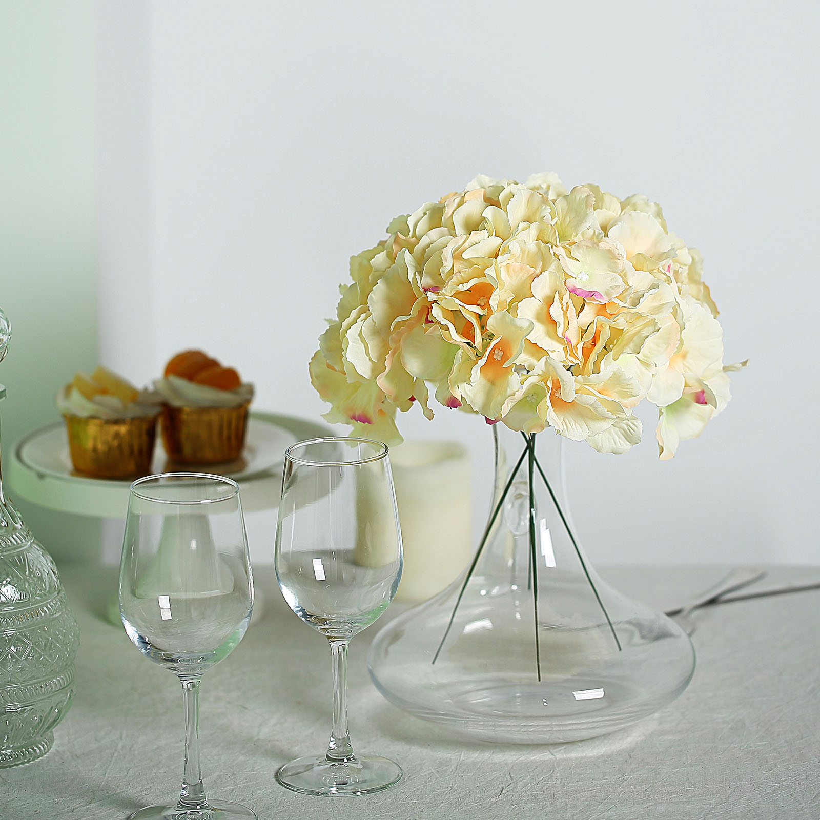 10 Silk Hydrangea Flowers Heads with Stems Wedding Party Events Centerpieces - Picture 40 of 44
