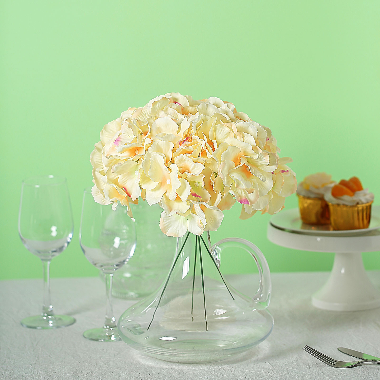 10 Silk Hydrangea Flowers Heads with Stems Wedding Party Events Centerpieces - Picture 41 of 44