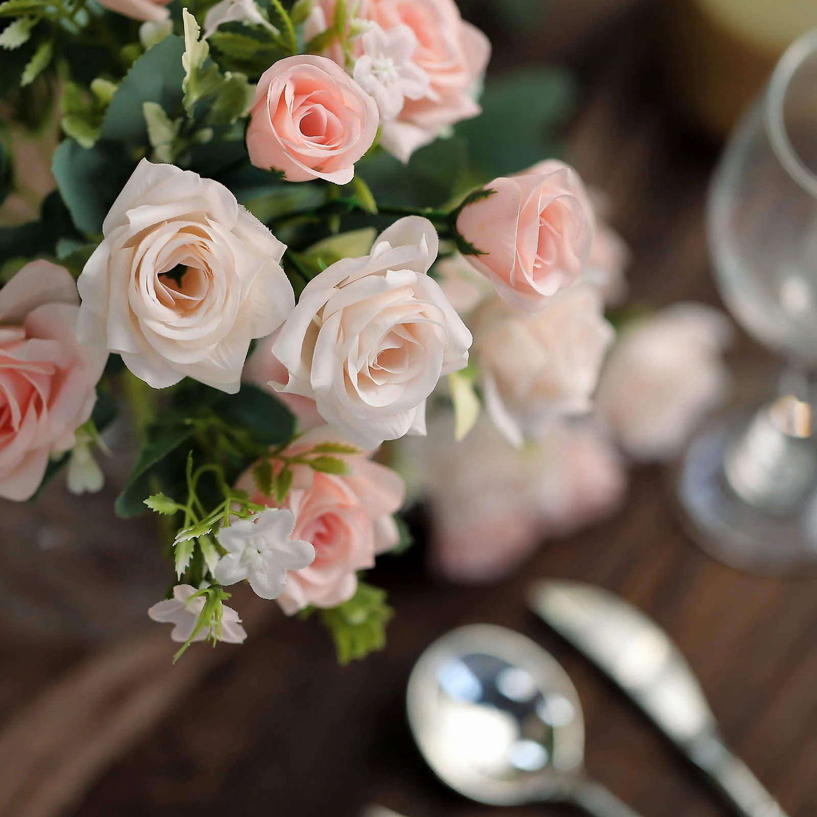 4 Bushes 12" Silk Roses Artificial Flowers Bouquets Party Events Decorations - Picture 8 of 66