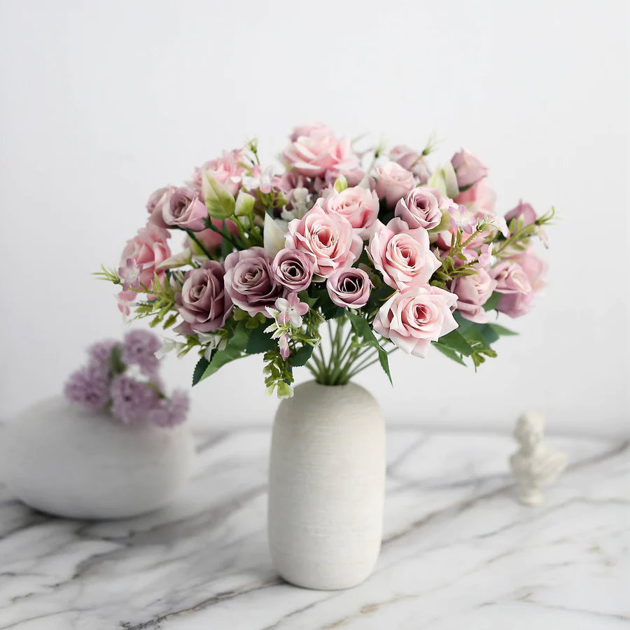 4 Bushes 12" Silk Roses Artificial Flowers Bouquets Party Events Decorations - Picture 20 of 66
