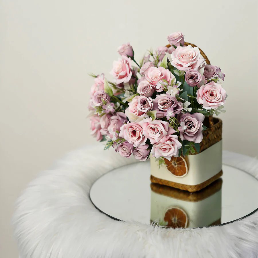 4 Bushes 12" Silk Roses Artificial Flowers Bouquets Party Events Decorations - Picture 25 of 66